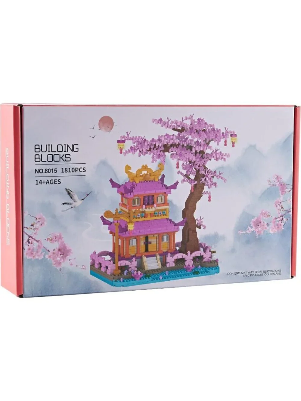 Exquisite Cherry Blossom Tree House Micro Building Blocks Set, 1810 Pcs, DIY Fun